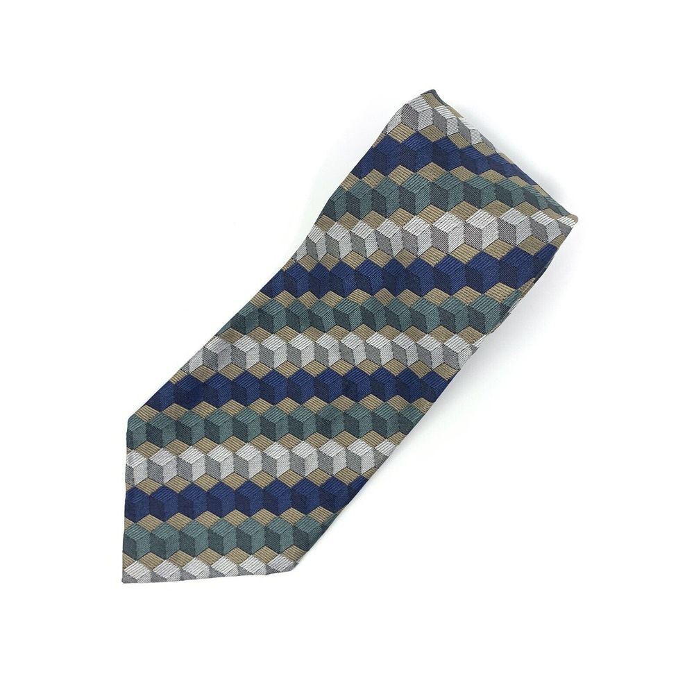 XMI for Nordstrom Geometric 100% Silk Men's Neck Tie Length‎ 58" Width 4"